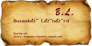 Buzeskó Lénárd névjegykártya