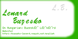 lenard buzesko business card